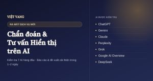 Việt Vang ra mắt dịch vụ Chẩn đoán và Tư vấn Hiển thị trên AI cho doanh nghiệp
